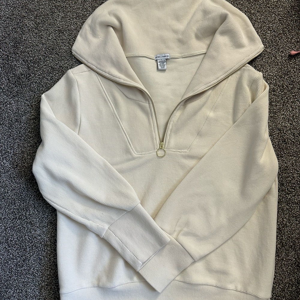 Cream Quarter-Zip Pullover
